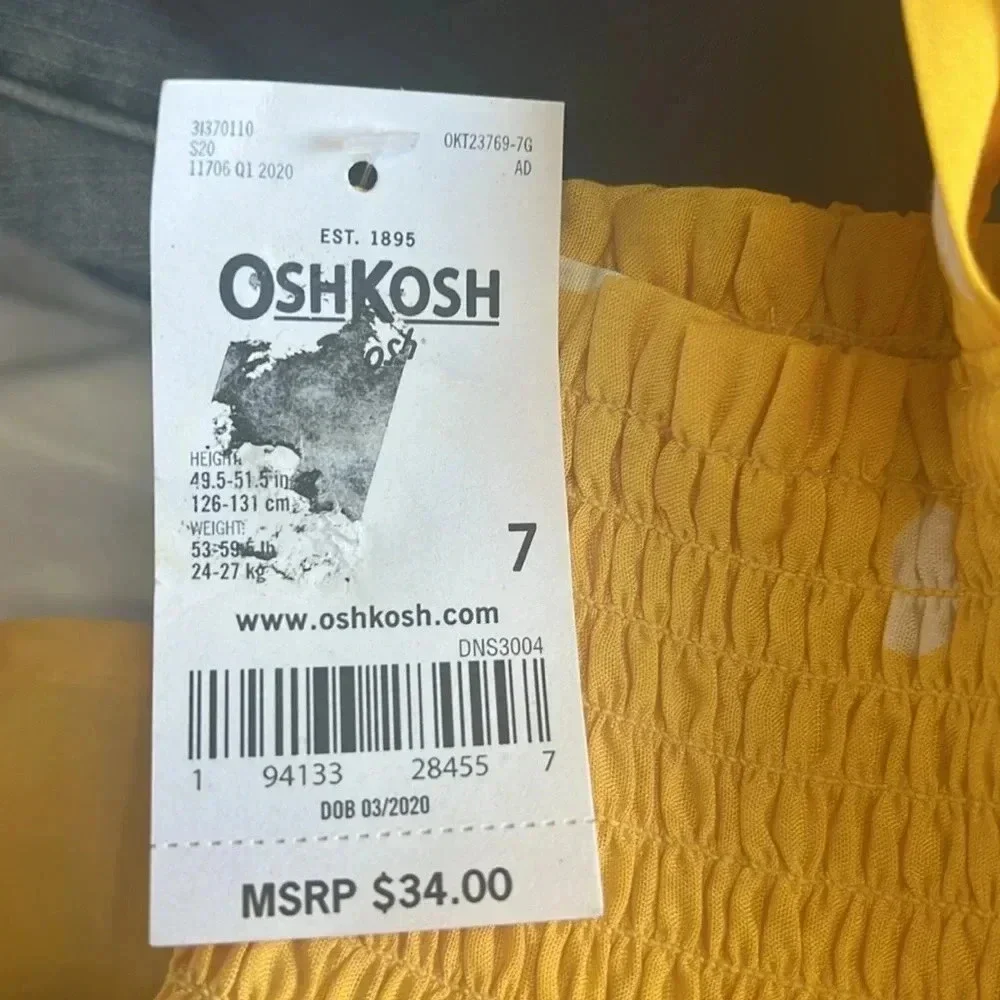 Girls OshkoshBgosh‎ summer yellow dress 7